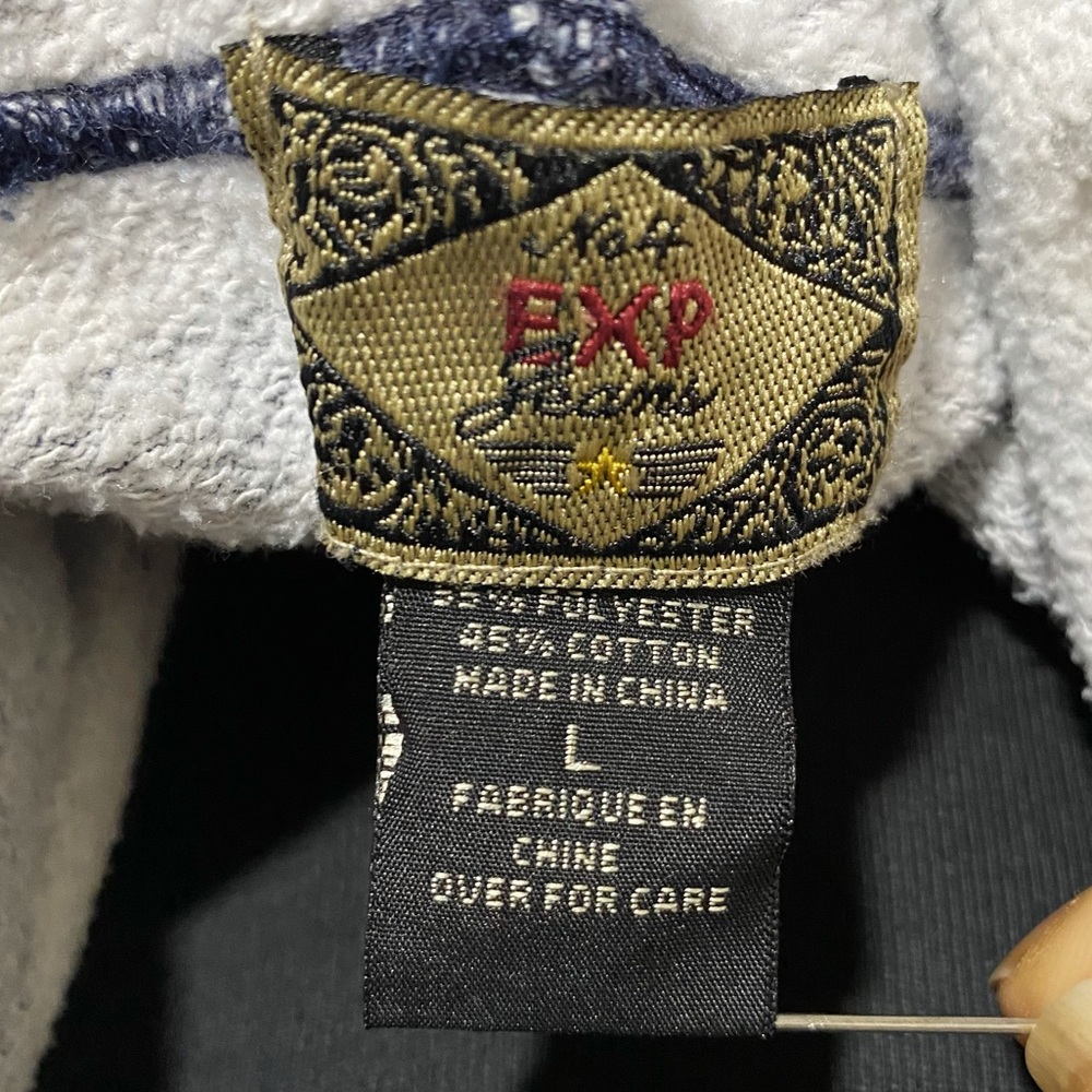vtg EXPRESS JEANS Striped Sweatshirt w Hood - Picture 3 of 8